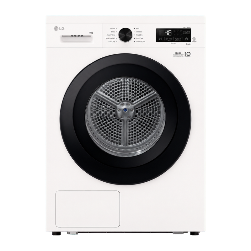 LG Series 2 ThinQ RHX1009NWK 9 kg Heat Pump Tumble Dryer - White