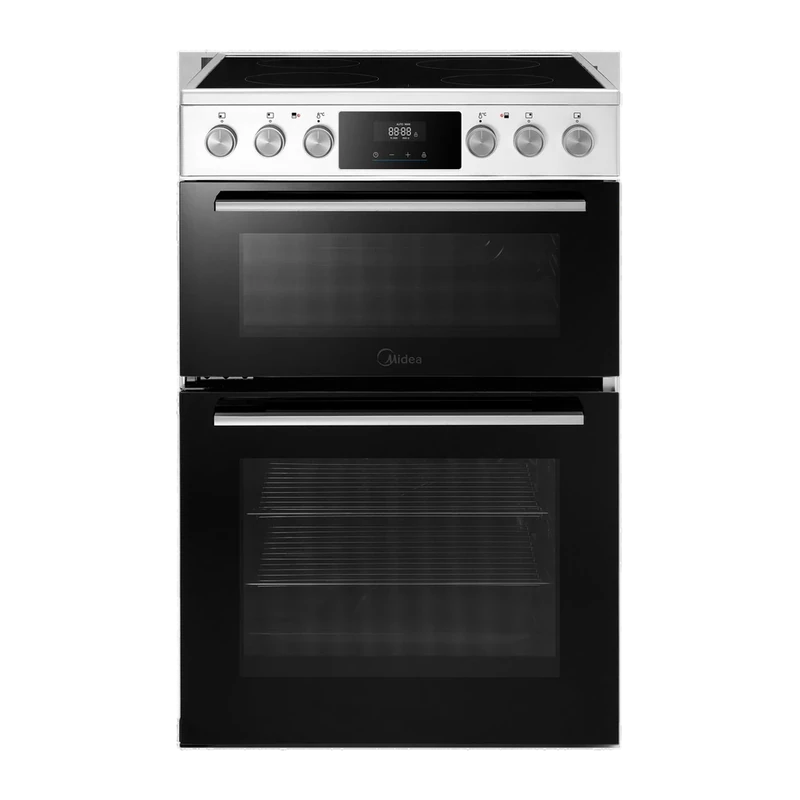 Midea MFO24EME4R118-WH 60cm Double Oven Cooker with Ceramic Hob - White