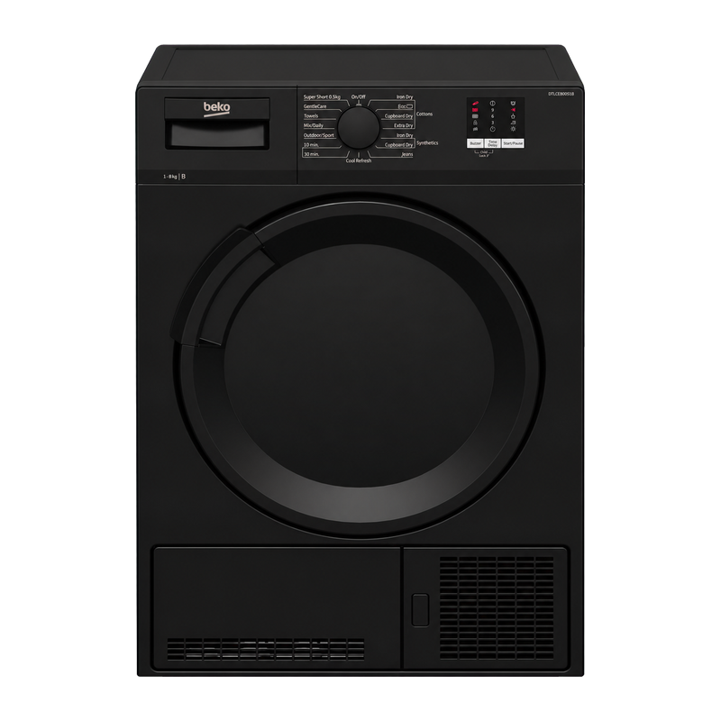 Beko DTLCE80051B 8kg Condenser Tumble Dryer with Sensor Programmes - Black