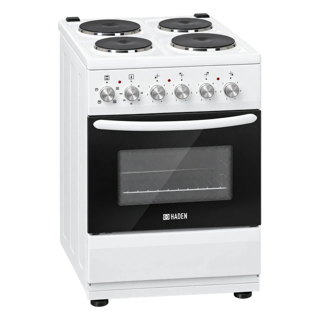 Haden HES051W 50cm Single Oven Electric Cooker with Sealed Plate Hob - White